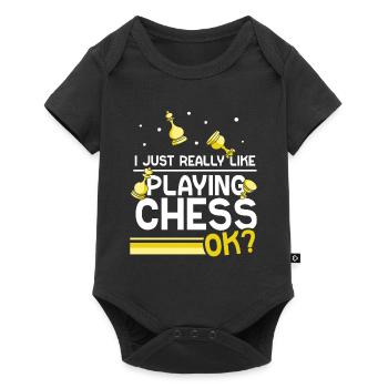 I just like to play chess ok chess player - Baby Premium short-sleeve bodysuit - black - Front