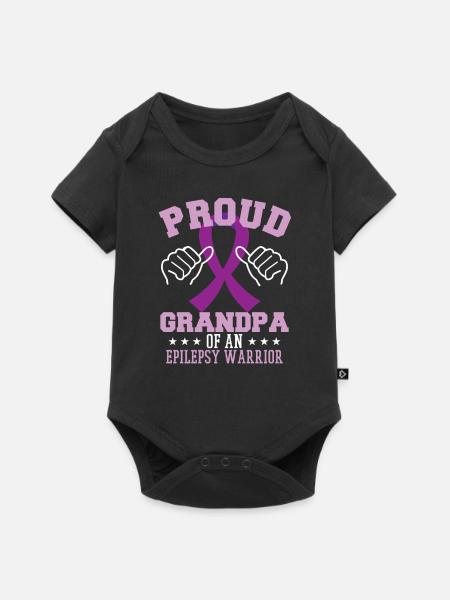 Stolzer Opa eines Epilepsiekriegers - Baby Premium Kurzarmbody - Schwarz