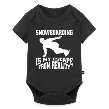 Snowboardfahrer Snowboard Geschenk Snowboardsport - Baby Premium Kurzarmbody - Schwarz - Vorne