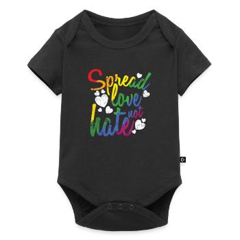 Répandez l’amour et ne détestez pas LGBT Rainbow - Body à manches courtes Premium Bébé - noir - Devant