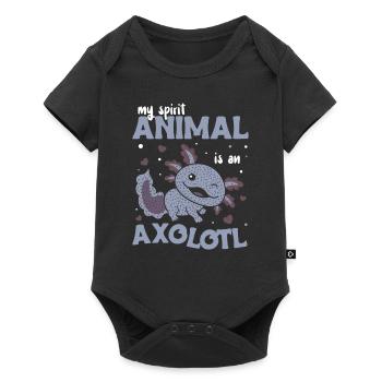 Mon animal spirituel est un axolotl doux axolotl - Body à manches courtes Premium Bébé - noir - Devant