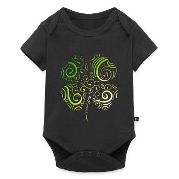 Four Leaf Clover Ornaments Logo For St Patricks - Baby Premium Kurzarmbody - Schwarz - Vorne