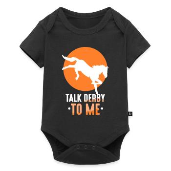 Parler Derby avec moi cavalier à cheval - Body à manches courtes Premium Bébé - noir - Devant