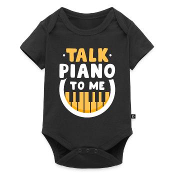 Parlez piano avec moi Pianiste Musicien - Body à manches courtes Premium Bébé - noir - Devant