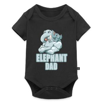 Elephant Dad für einen Elefant Liebhaber Elefant - Baby Premium Kurzarmbody - Schwarz - Vorne