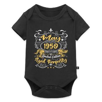 May 1950 -Vintage Birthday Gift - 1950 - Baby Premium short-sleeve bodysuit - black - Front
