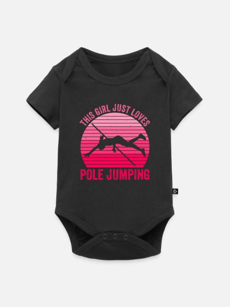 Stabhochspringer Mädchen Stabhochspringen - Baby Premium Kurzarmbody - Schwarz