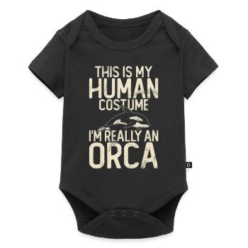 Killer whale killer whale watching Orca whale watching - Baby Premium short-sleeve bodysuit - black - Front