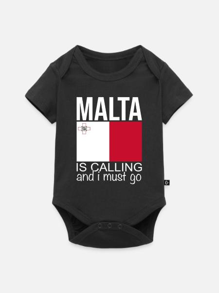 Malta Spruch - Baby Premium Kurzarmbody - Schwarz