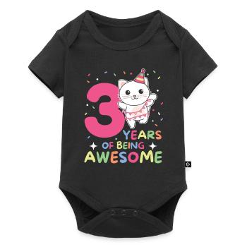 3rd birthday cat Children three years old - Baby Premium short-sleeve bodysuit - black - Front