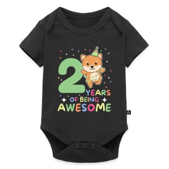 Shiba Inu pour les enfants de 2ème anniversaire de deux ans - Body à manches courtes Premium Bébé - noir - Devant