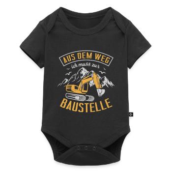 Bagger Baggerführer Baustelle Bauarbeiter für - Baby Premium Kurzarmbody - Schwarz - Vorne