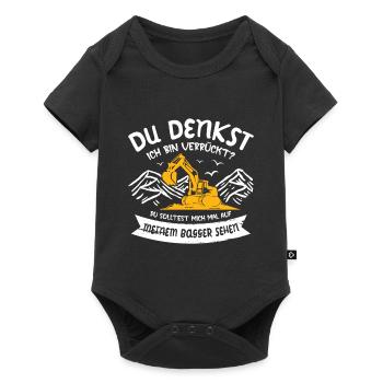 Bagger Baggerführer Baustelle Bauarbeiter für - Baby Premium Kurzarmbody - Schwarz - Vorne