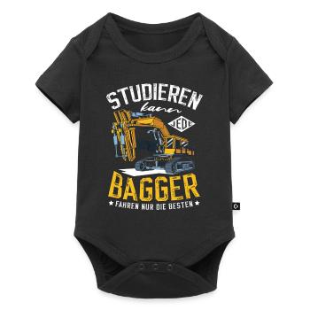 Bagger Baggerführer Baustelle Bauarbeiter für - Baby Premium Kurzarmbody - Schwarz - Vorne