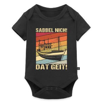 Anker Nordsee Norddeutsch Ostsee Plattdeutsch Tau - Baby Premium Kurzarmbody - Schwarz - Vorne