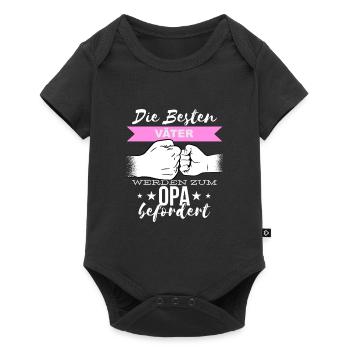 Die Besten Väter Werden Zum Opa Befördert Geburt - Baby Premium Kurzarmbody - Schwarz - Vorne