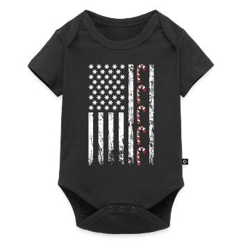Canne de drapeau de Noël vintage américain - Body à manches courtes Premium Bébé - noir - Devant