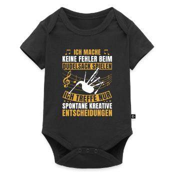 Dudelsack Sackpfeife Ich mache keine Fehler - Baby Premium Kurzarmbody - Schwarz - Vorne