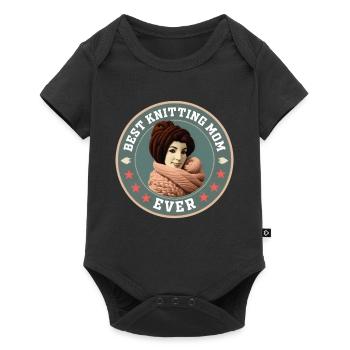 Sewing Knitting Crochet Mama Best Knitting Mom Ever - Baby Premium short-sleeve bodysuit - black - Front