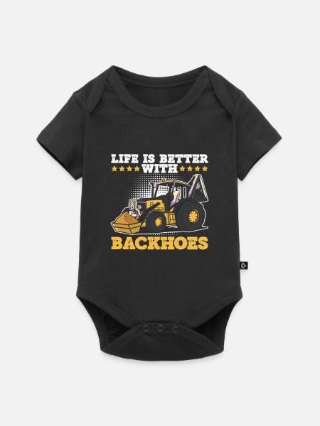 Baggerfahrer Und Bagger fahren - Baby Premium Kurzarmbody - Schwarz