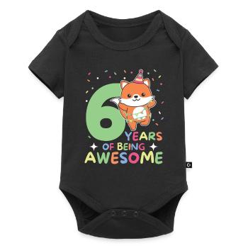 Renard pour les 6 ans Enfants de six ans - Body à manches courtes Premium Bébé - noir - Devant