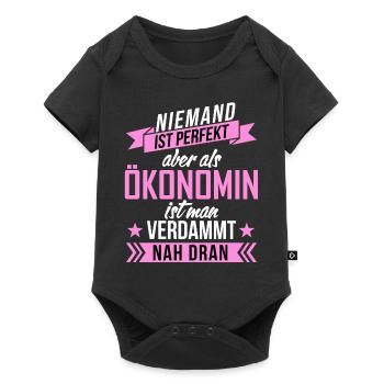 Niemand ist perfekt als Ökonom aber nah dran funny - Baby Premium Kurzarmbody - Schwarz - Vorne