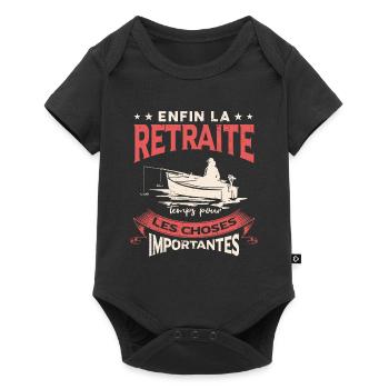 Humour Pêche Retraite Pêcheur - Body à manches courtes Premium Bébé - noir - Devant