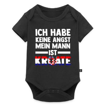Ich habe keine Angst mein Mann ist Kroate - Baby Premium Kurzarmbody - Schwarz - Vorne