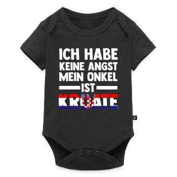 Ich habe keine Angst mein Onkel ist Kroate - Baby Premium Kurzarmbody - Schwarz - Vorne