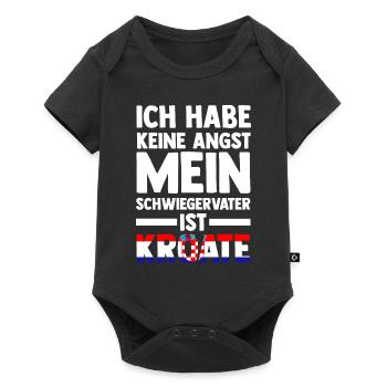 Ich habe keine Angst mein Schwiegervater ist Kroat - Baby Premium Kurzarmbody - Schwarz - Vorne