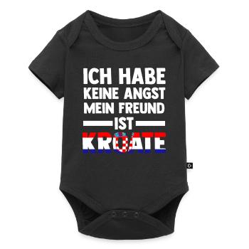 Ich habe keine Angst mein Freund ist Kroate - Baby Premium Kurzarmbody - Schwarz - Vorne
