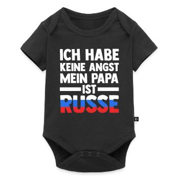 Ich habe keine Angst mein Papa ist Russe - Baby Premium Kurzarmbody - Schwarz - Vorne