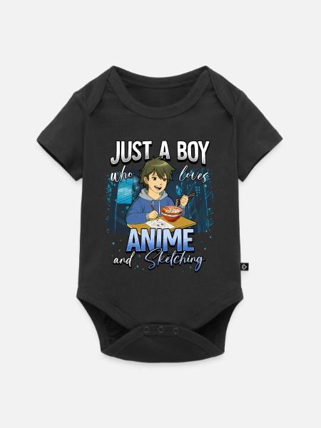 Anime Otaku Weeb - Baby Premium Kurzarmbody - Schwarz