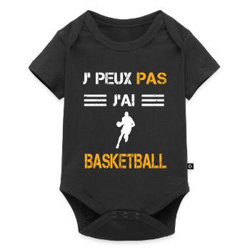 Je peux pas j'ai basketball cadeau basketteur - Body à manches courtes Premium Bébé - noir - Devant