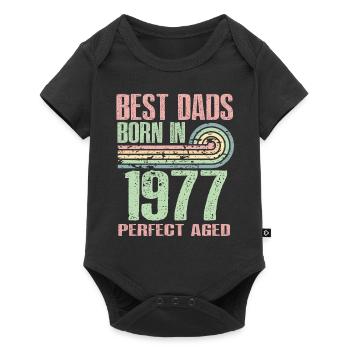 Les meilleurs pères sont nés en 1977, à l’âge de 46 ans, - Body à manches courtes Premium Bébé - noir - Devant
