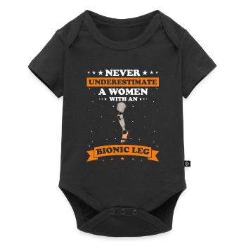 Artificial limb design for leg prosthesis - Baby Premium short-sleeve bodysuit - black - Front