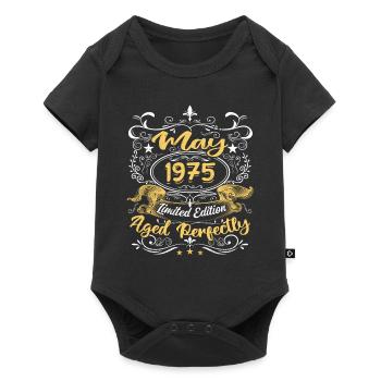 Mai 1975 - Vintage Cadeau d'anniversaire - 1975 - Body à manches courtes Premium Bébé - noir - Devant