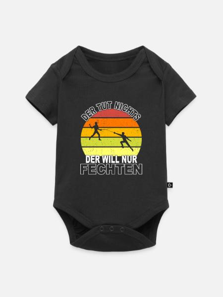 Fechten Spruch - Baby Premium Kurzarmbody - Schwarz
