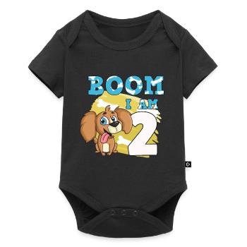 2nd birthday dog - Baby Premium short-sleeve bodysuit - black - Front