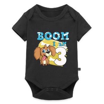 3rd birthday dog - Baby Premium short-sleeve bodysuit - black - Front