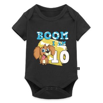 10th birthday dog - Baby Premium short-sleeve bodysuit - black - Front