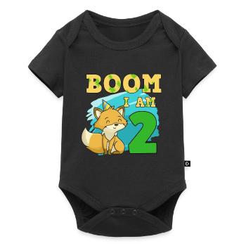 2nd birthday fox - Baby Premium short-sleeve bodysuit - black - Front