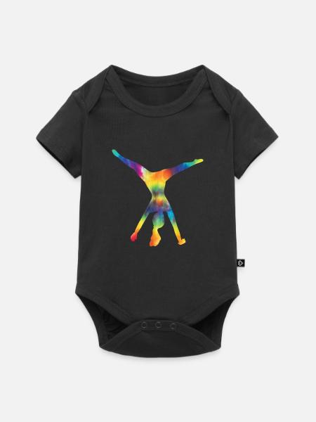 Wagenrad -Gymnast Stürzen - Baby Premium Kurzarmbody - Schwarz