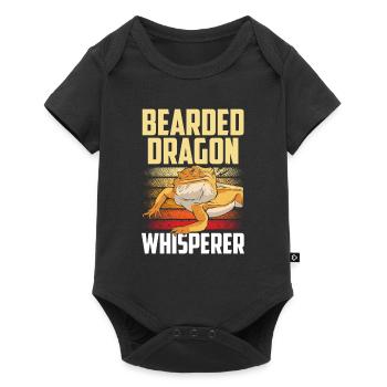 Bartagamen Flüsterer Haustier Tier Bearded Dragon - Baby Premium Kurzarmbody - Schwarz - Vorne