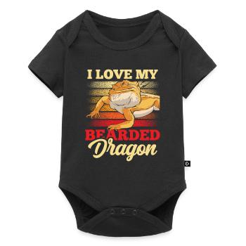 J’aime mon dragon barbu animal dragon barbu - Body à manches courtes Premium Bébé - noir - Devant