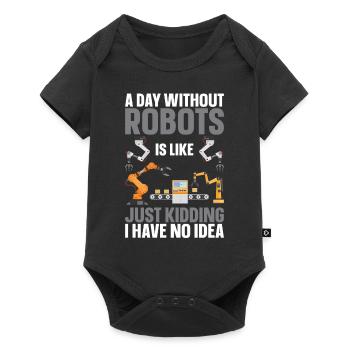 Ingénieur en robotique robotique robot par jour - Body à manches courtes Premium Bébé - noir - Devant