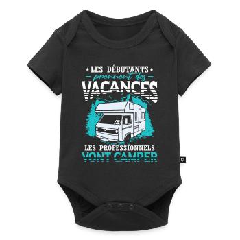 Les Professionnels Vont Camper - Body à manches courtes Premium Bébé - noir - Devant