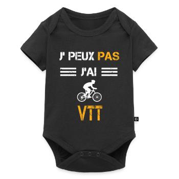 Je peux pas j'ai VTT cadeau cycliste - Body à manches courtes Premium Bébé - noir - Devant