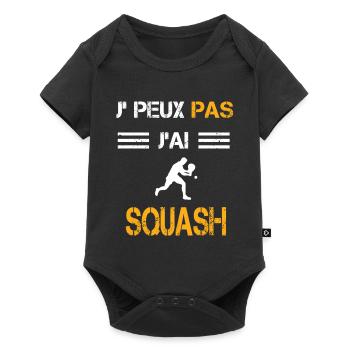 Je peux pas j'ai squash cadeau badiste - Body à manches courtes Premium Bébé - noir - Devant