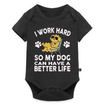 Je travaille dur pour que mes chiens aient une meilleure qualité - Body à manches courtes Premium Bébé - noir - Devant